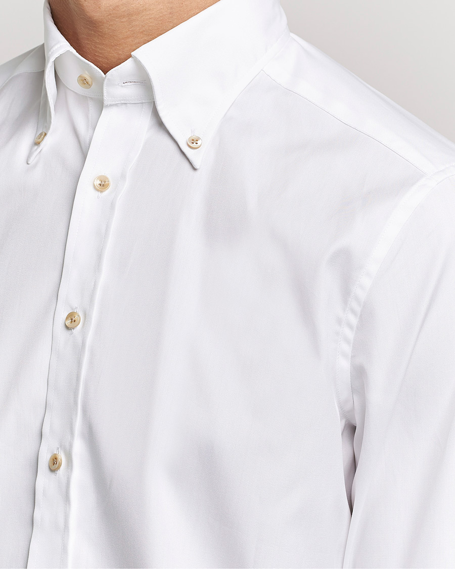 Mies | Kauluspaidat | Stenströms | Slimline Button Down Pinpoint Oxford Shirt White