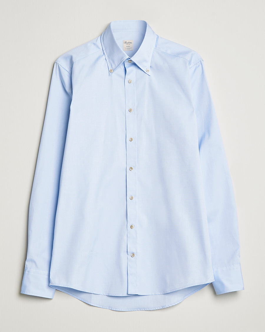 Mies | Kauluspaidat | Stenströms | Slimline Button Down Pinpoint Oxford Shirt Light Blue