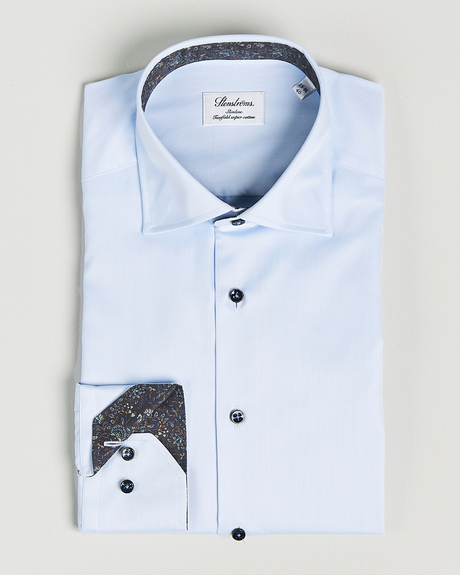 Mies | Kauluspaidat | Stenströms | Slimline Cut Away Contrast Shirt Blue