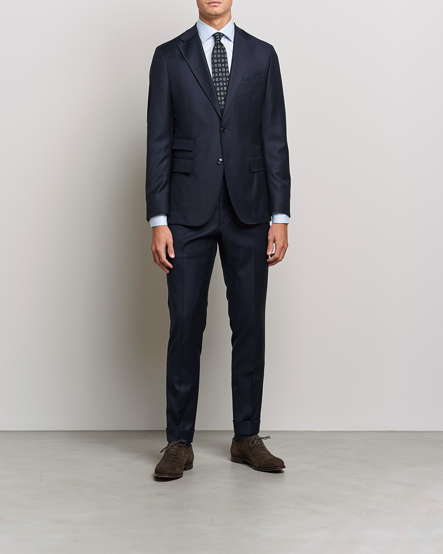 Mies | Kauluspaidat | Stenströms | Slimline Cut Away Contrast Shirt Blue