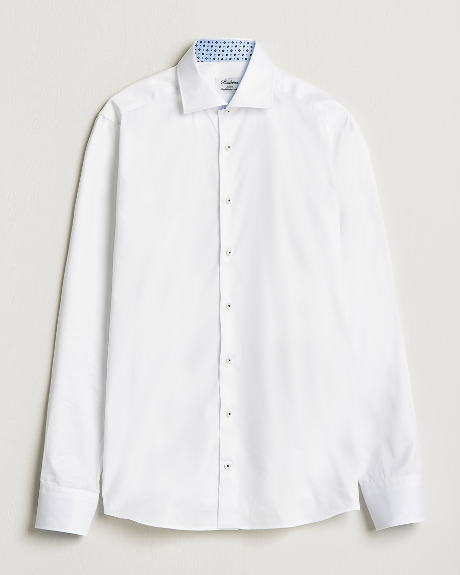 Miehet |  | Stenströms | Slimline Cut Away Contrast Shirt White