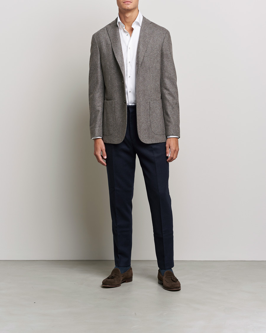 Mies | Kauluspaidat | Stenströms | Slimline Cut Away Contrast Shirt White