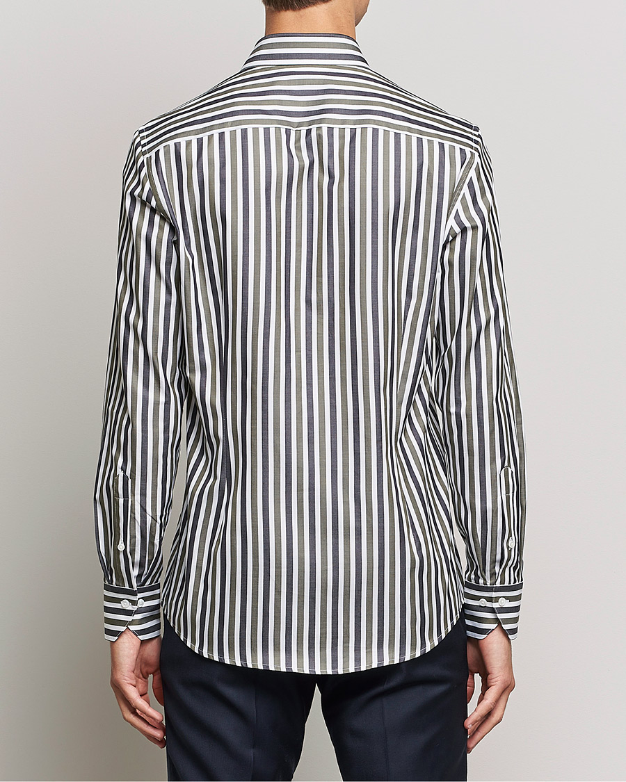 Mies | Kauluspaidat | Stenströms | Slimline Cut Away Wide Striped Shirt Blue/Green