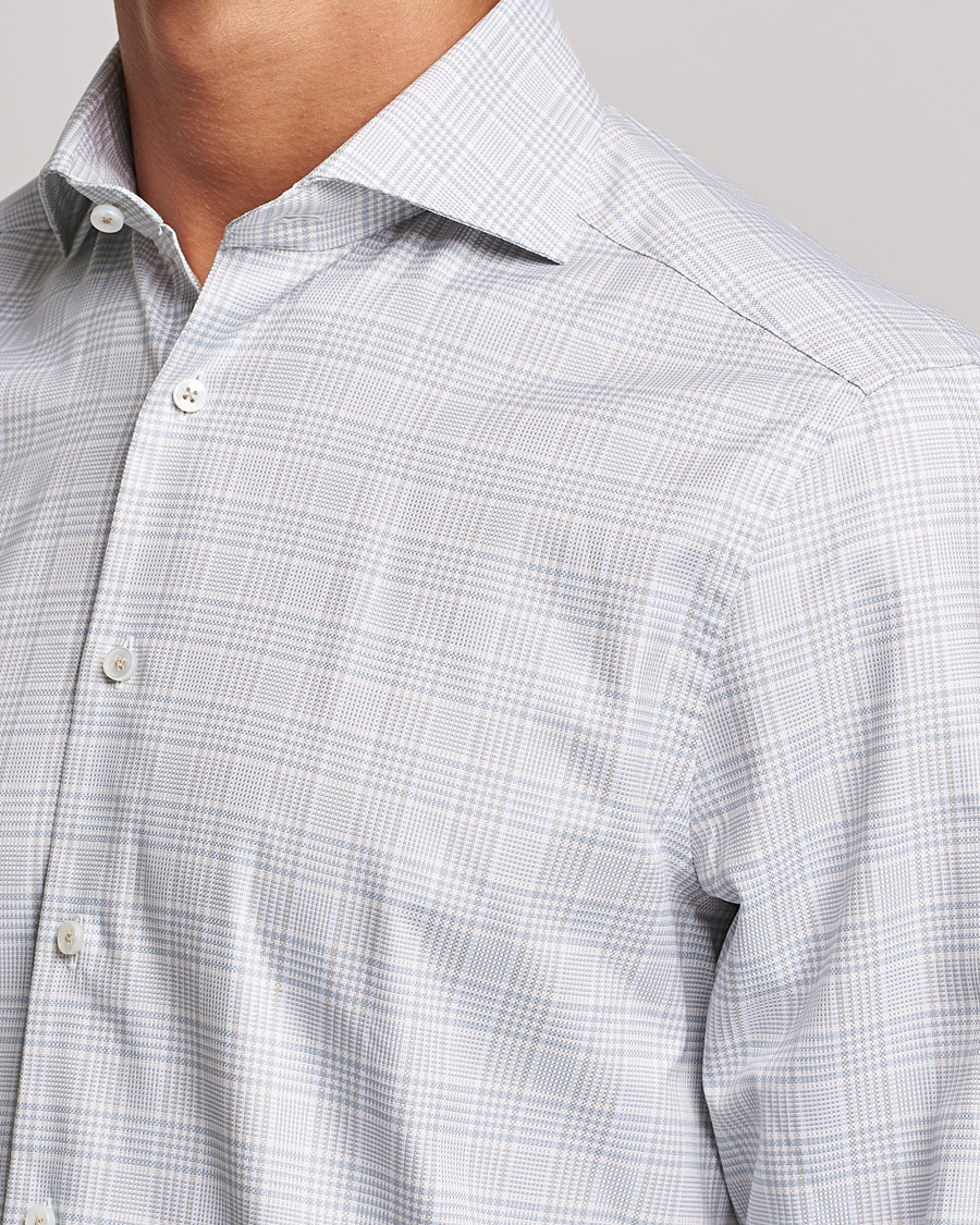 Mies | Kauluspaidat | Stenströms | Slimline Cut Away Checked Shirt Green