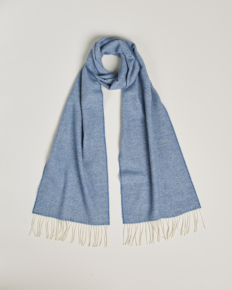 Mies | Stenströms Herringbone Wool Scarf Blue | Stenströms | Herringbone Wool Scarf Blue