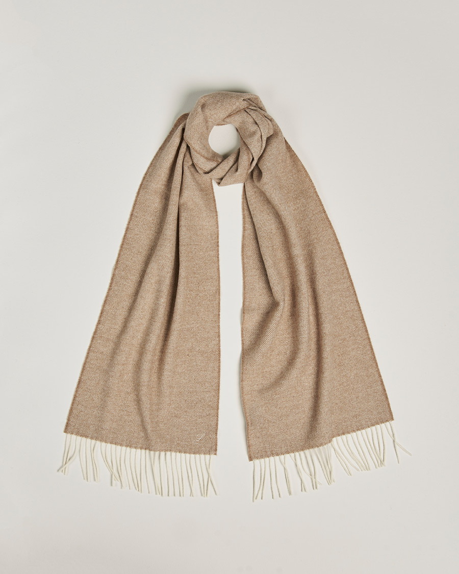 Mies | Stenströms Herringbone Wool Scarf Beige | Stenströms | Herringbone Wool Scarf Beige