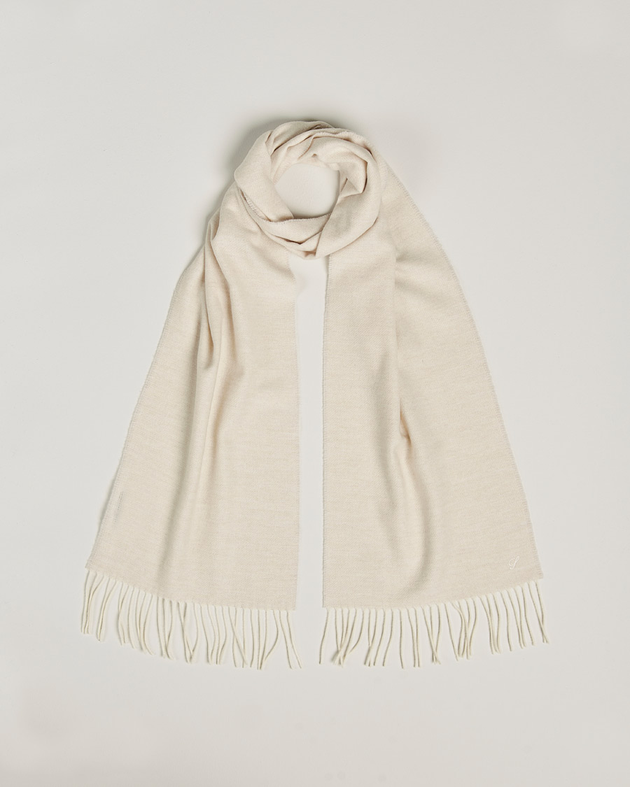 Mies | Stenströms Herringbone Wool Scarf Creme White | Stenströms | Herringbone Wool Scarf Creme White
