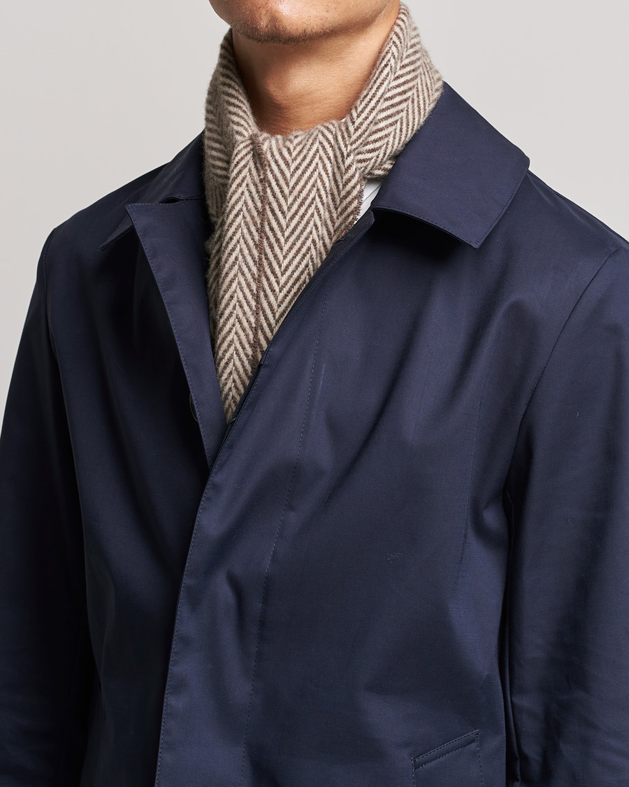 Mies | Stenströms Large Herringbone Wool Scarf Brown | Stenströms | Large Herringbone Wool Scarf Brown