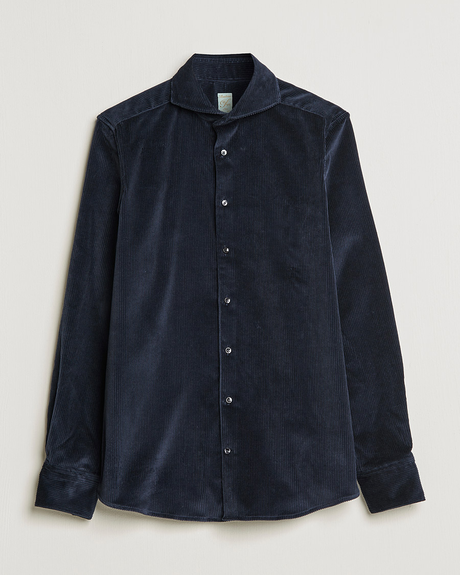 Mies | Kauluspaidat | Stenströms | 1899 Slimline Sea Island Corduroy Shirt Navy