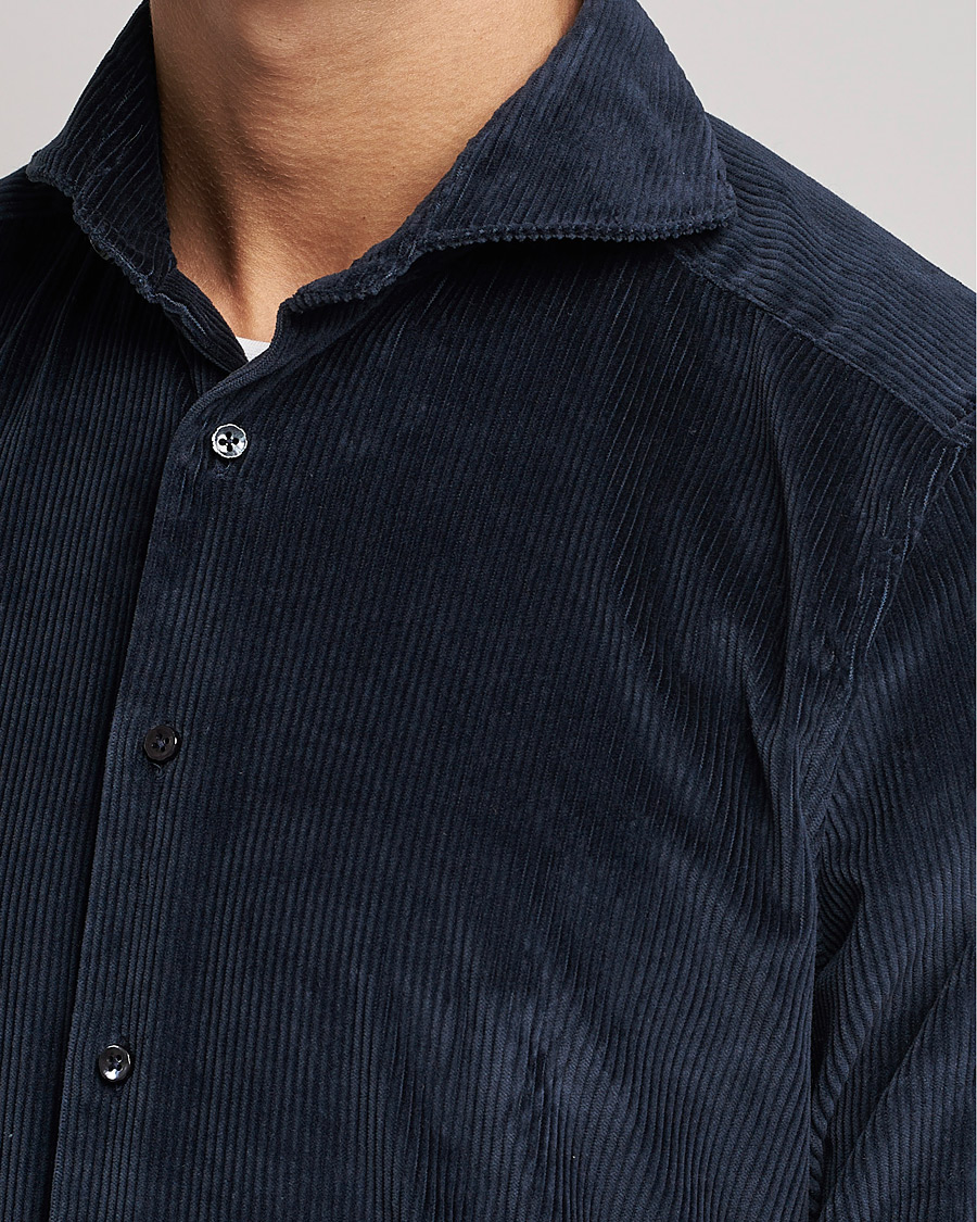 Mies | Kauluspaidat | Stenströms | 1899 Slimline Sea Island Corduroy Shirt Navy