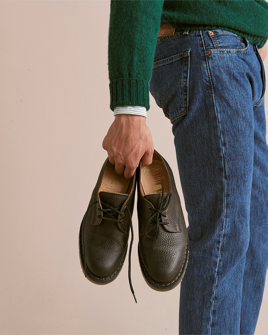 Mies | Solovair 3 Eye Gibson Shoe Dark Brown Grain | Solovair | 3 Eye Gibson Shoe Dark Brown Grain