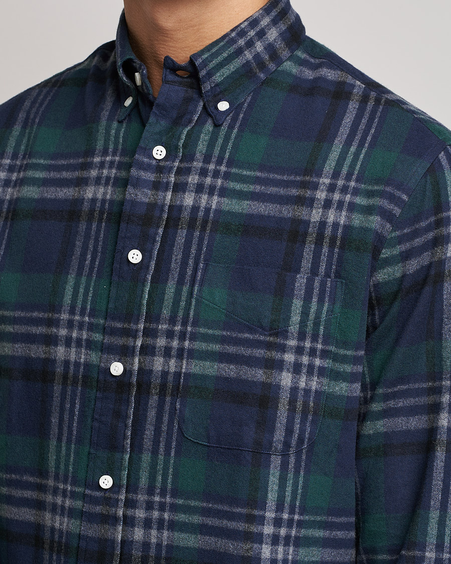 Mies | Kauluspaidat | Gitman Vintage | Button Down Shaggy Flannel Shirt Blackwatch Check