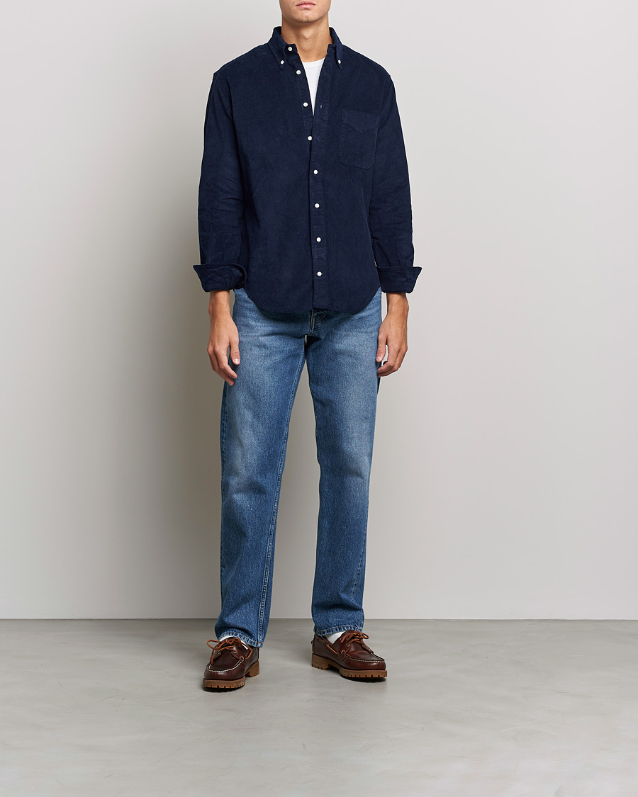 Mies | Kauluspaidat | Gitman Vintage | Button Down Heavy Corduroy Shirt Navy