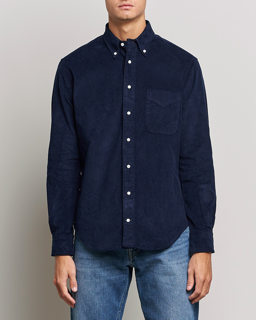 Mies | Kauluspaidat | Gitman Vintage | Button Down Heavy Corduroy Shirt Navy