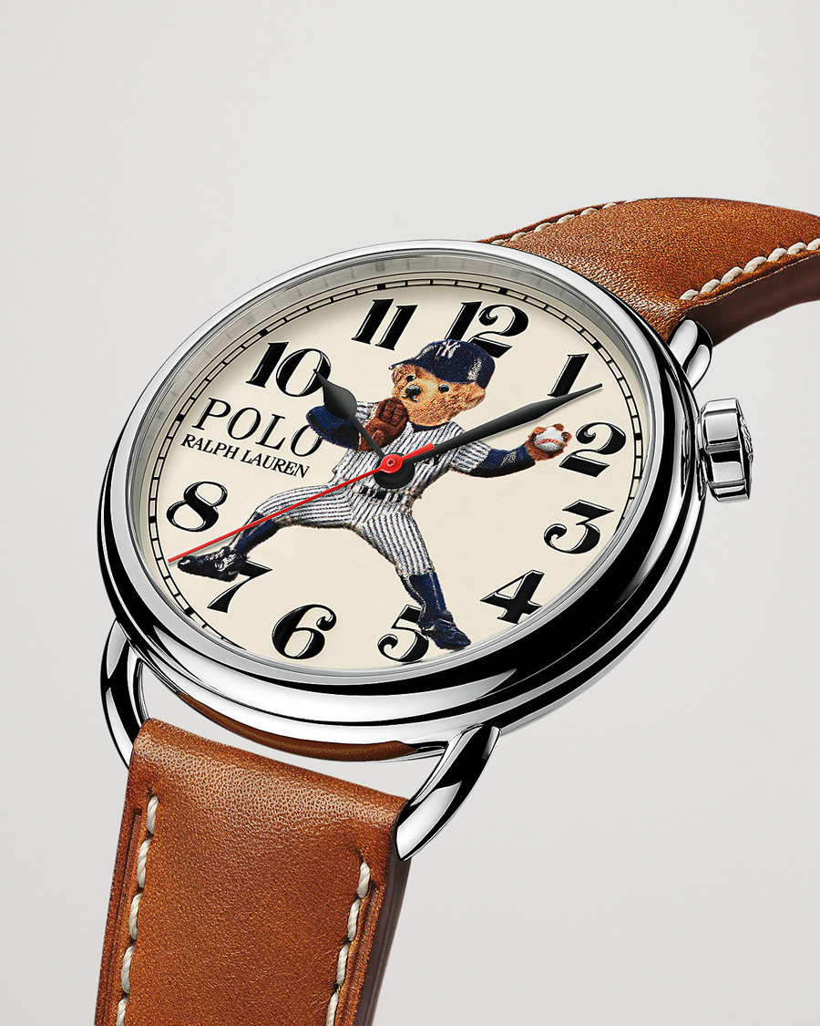 Mies | Preppy Authentic | Polo Ralph Lauren | 42mm Automatic Yankee Bear White Dial 