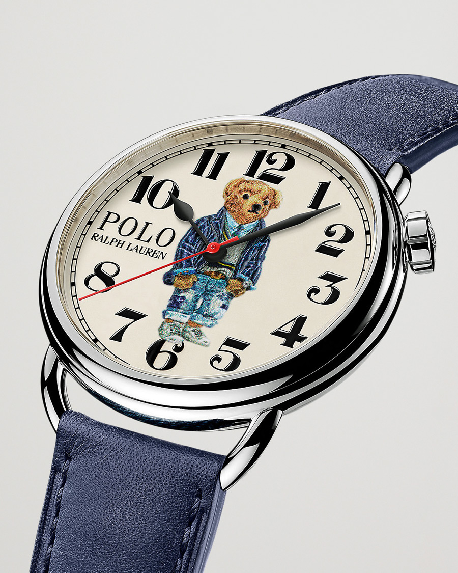 Mies | Preppy Authentic | Polo Ralph Lauren | 42mm Automatic Cricket Bear White Dial 