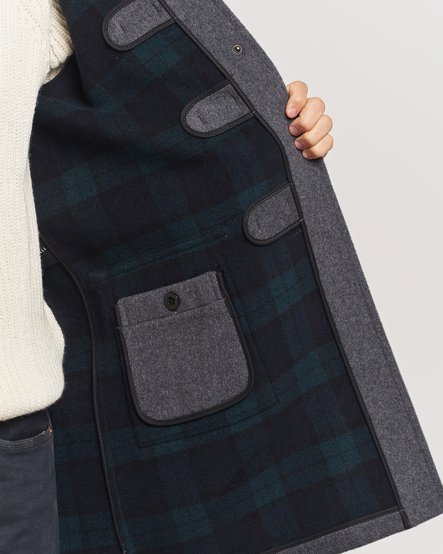 Mies | Takit | Gloverall | Morris Duffle Coat Grey/Blackwatch