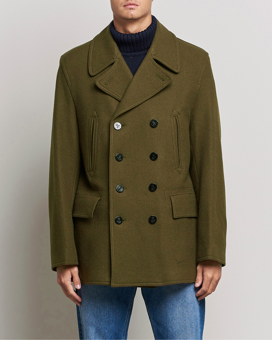 Mies | Takit | Gloverall | Churchill Reefer Peacoat Loden Green