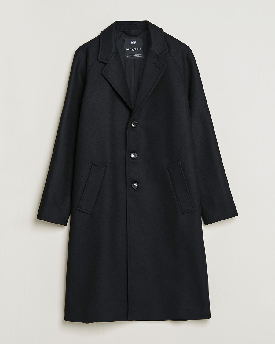 Gloverall Chesterfield Wool/Cashmere Refined Coat Black