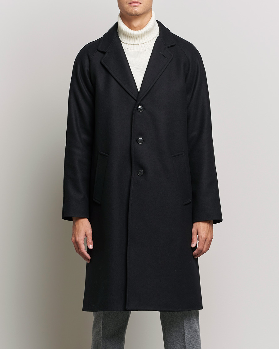 Mies | Gloverall | Gloverall | Chesterfield Wool/Cashmere Raglan Coat Black