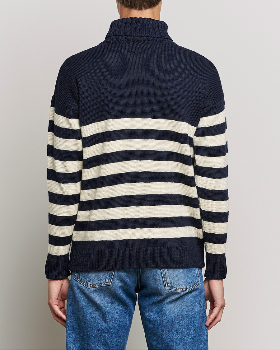 Mies | Puserot | Gloverall | Breton Submariner Wool Rollneck Navy/Ecru