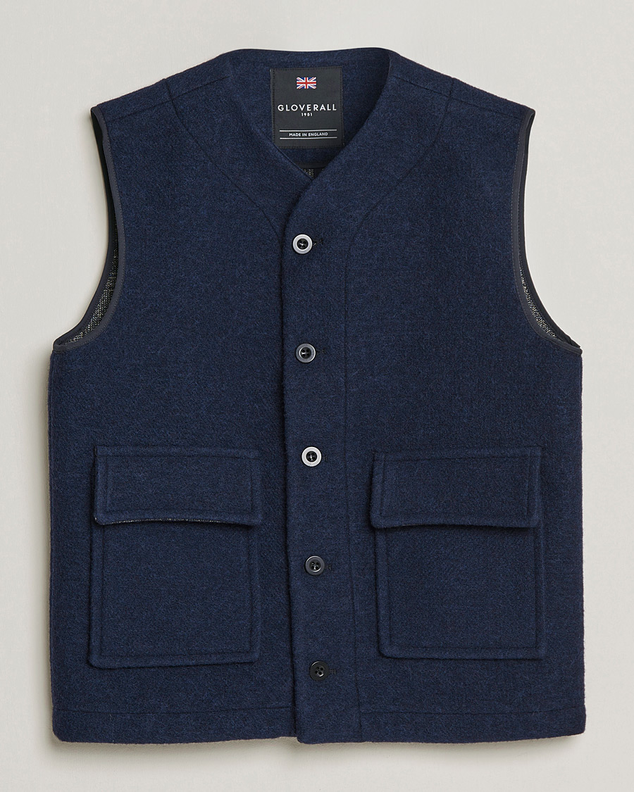 Mies | Takit | Gloverall | Roger Double Face Gilet Navy/Brown