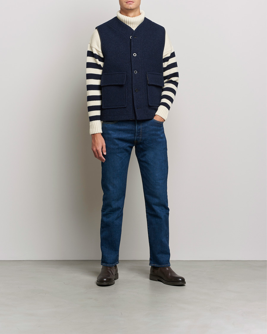 Mies | Takit | Gloverall | Roger Double Face Gilet Navy/Brown