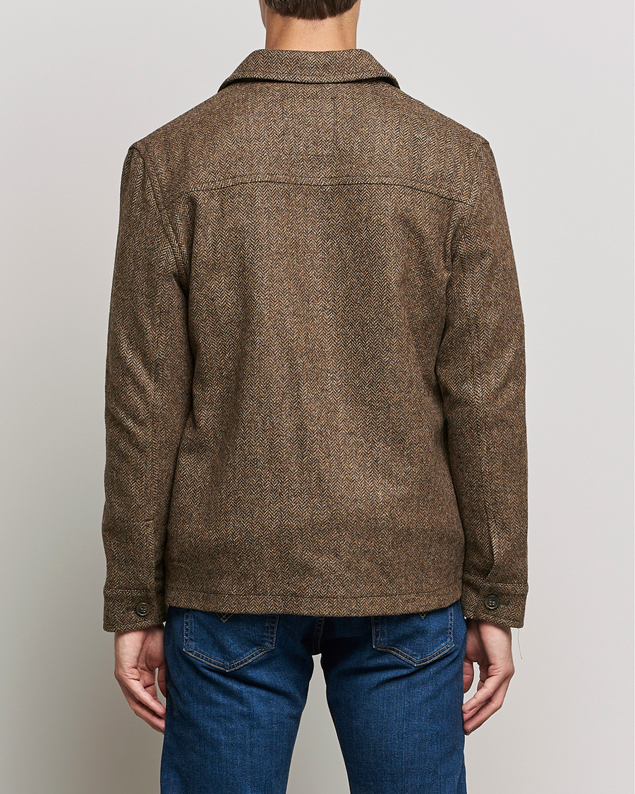Mies | Takit | Gloverall | Walter Herringbone Wool Shirt Jacket Tan