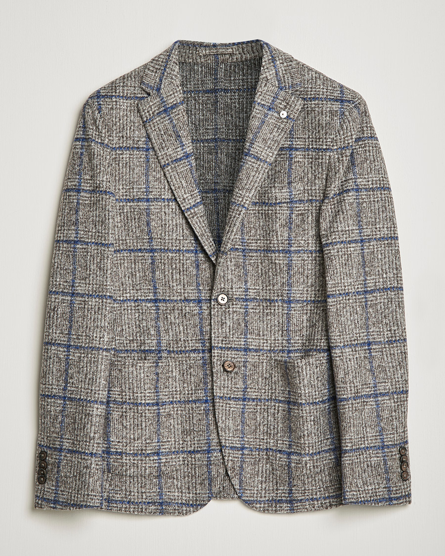 Miehet |  | L.B.M. 1911 | Jack Checked Wool Blazer Grey/Blue