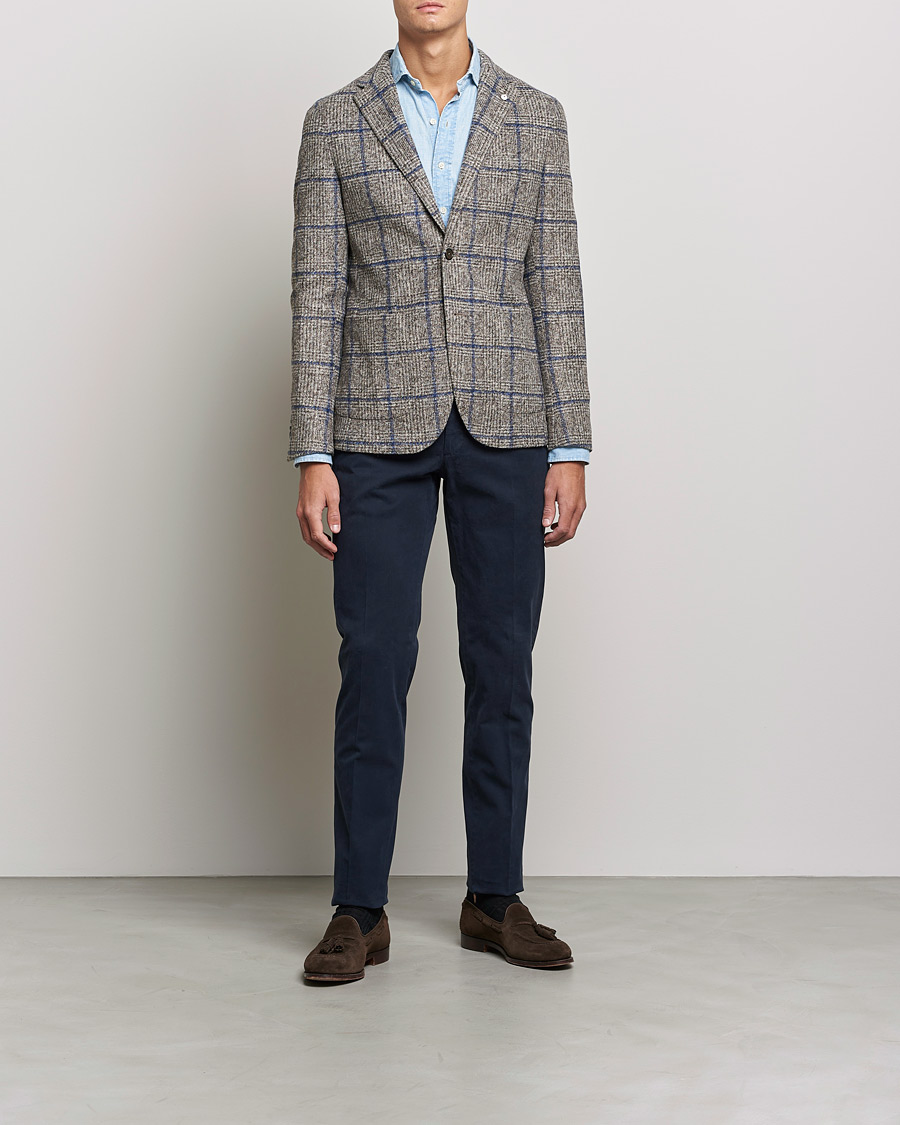 Mies | Pikkutakit | L.B.M. 1911 | Jack Checked Wool Blazer Grey/Blue