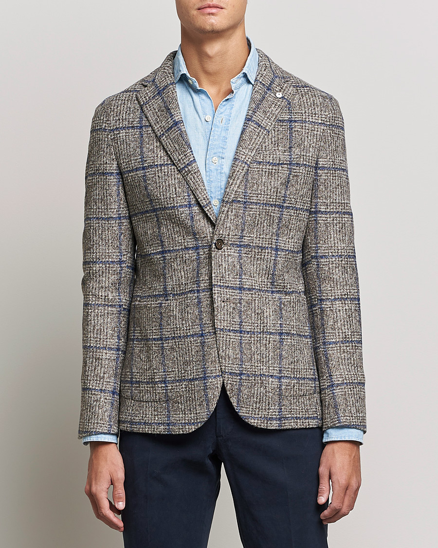 Mies | Pikkutakit | L.B.M. 1911 | Jack Checked Wool Blazer Grey/Blue