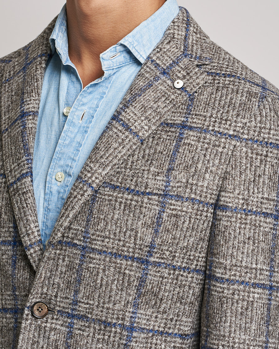 Mies | Pikkutakit | L.B.M. 1911 | Jack Checked Wool Blazer Grey/Blue