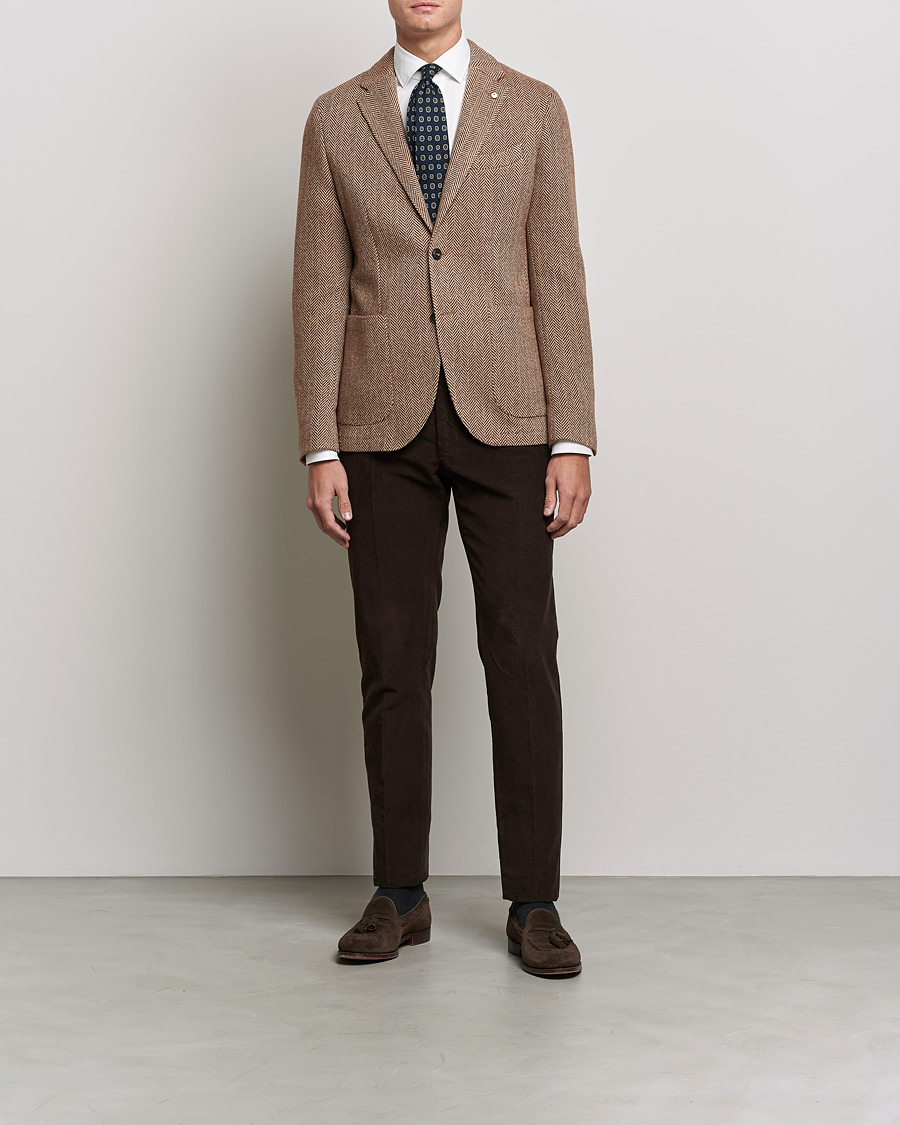Mies | Pikkutakit | L.B.M. 1911 | Jack Herringbone Wool Blazer Brown