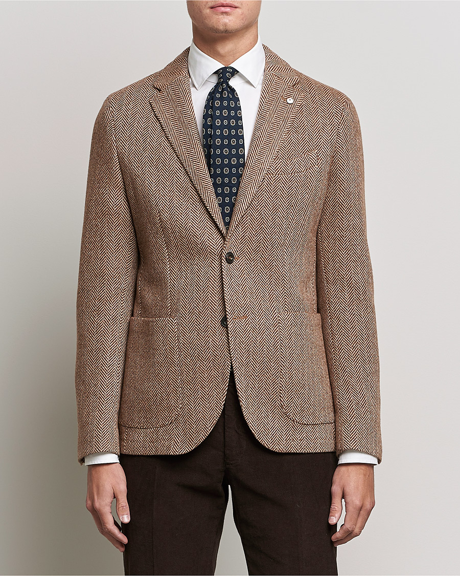 Mies | Pikkutakit | L.B.M. 1911 | Jack Herringbone Wool Blazer Brown