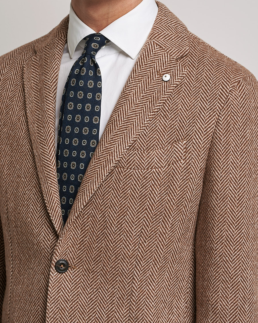Mies | Pikkutakit | L.B.M. 1911 | Jack Herringbone Wool Blazer Brown