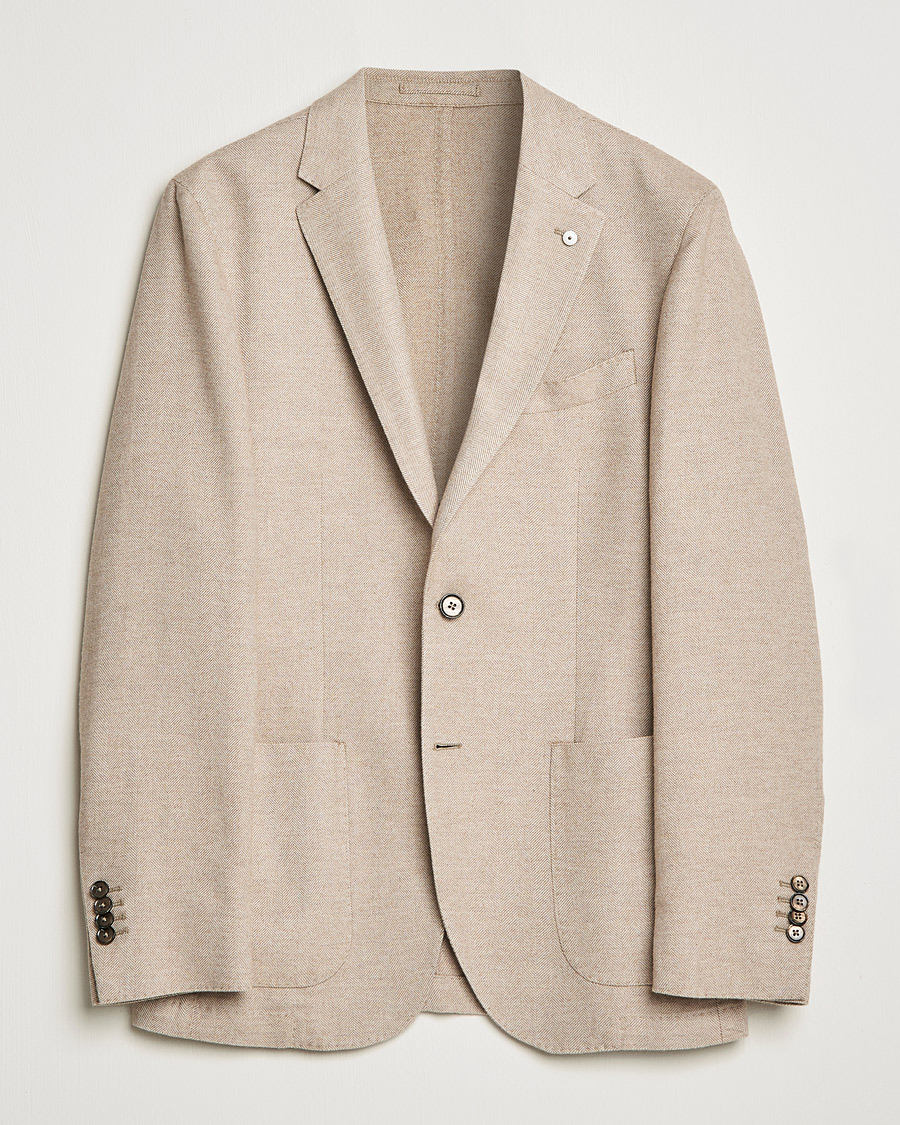 Mies | Pikkutakit | L.B.M. 1911 | Jack Herringbone Soft Cotton Blazer Beige