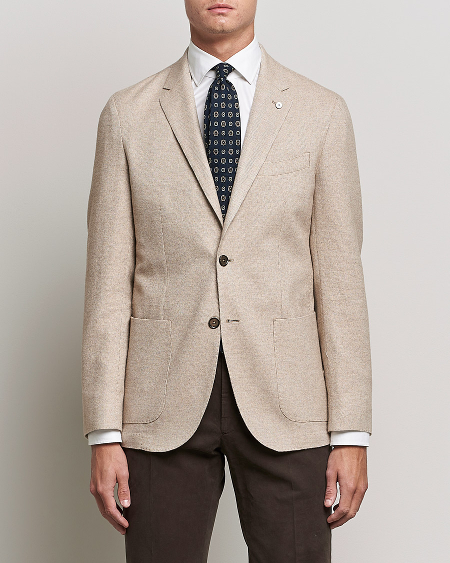 Mies | Pikkutakit | L.B.M. 1911 | Jack Herringbone Soft Cotton Blazer Beige