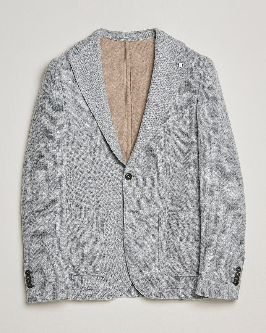 Mies | Pikkutakit | L.B.M. 1911 | Punto Knitted Wool Structure Blazer Grey