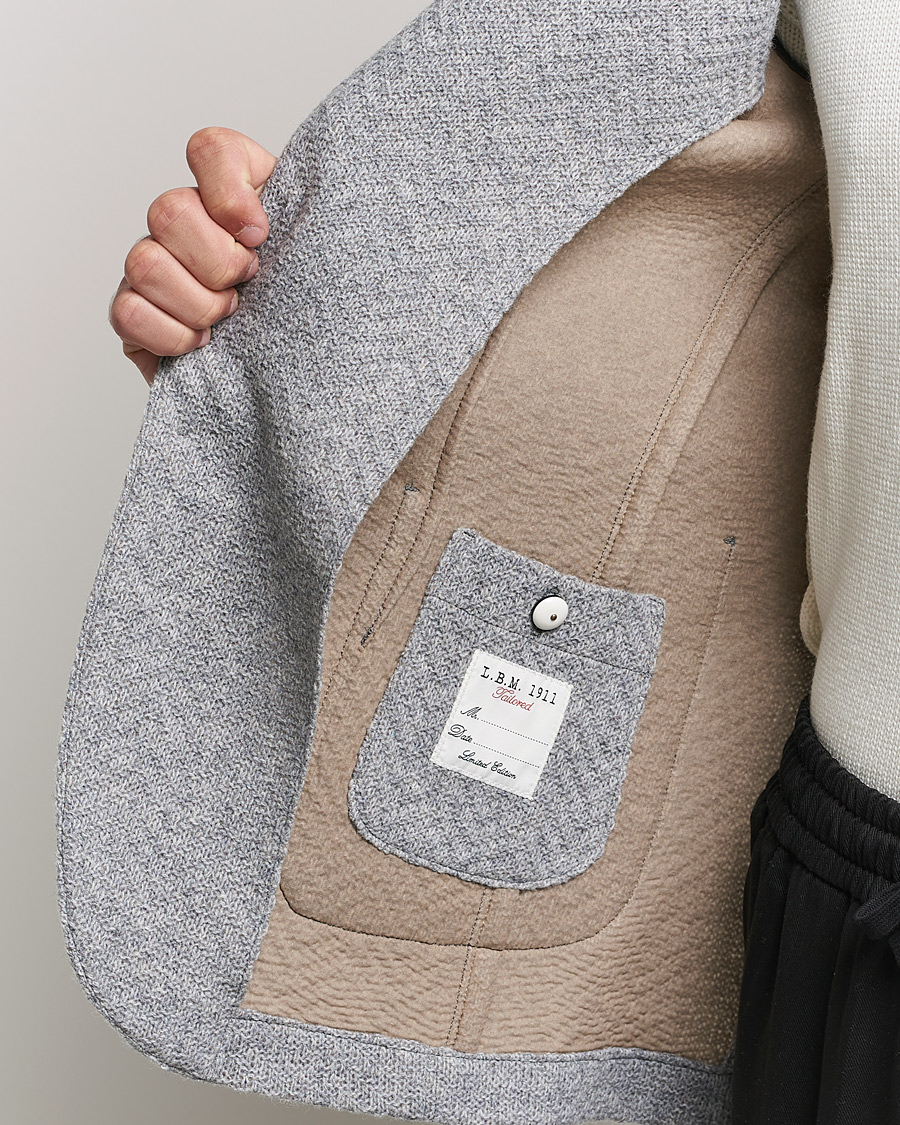 Mies | Pikkutakit | L.B.M. 1911 | Punto Knitted Wool Structure Blazer Grey