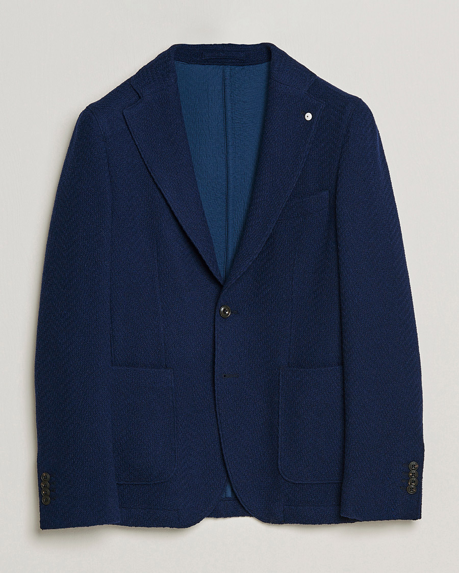 Miehet |  | L.B.M. 1911 | Punto Knitted Wool Structure Blazer Navy
