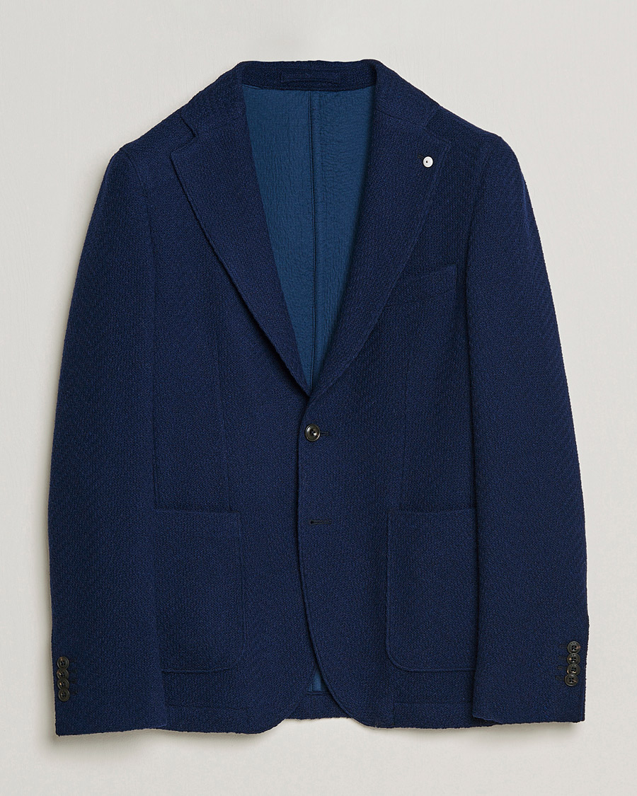 Mies | Pikkutakit | L.B.M. 1911 | Punto Knitted Wool Structure Blazer Navy