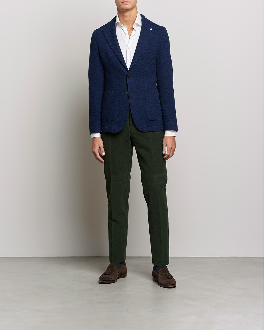 Mies | Pikkutakit | L.B.M. 1911 | Punto Knitted Wool Structure Blazer Navy