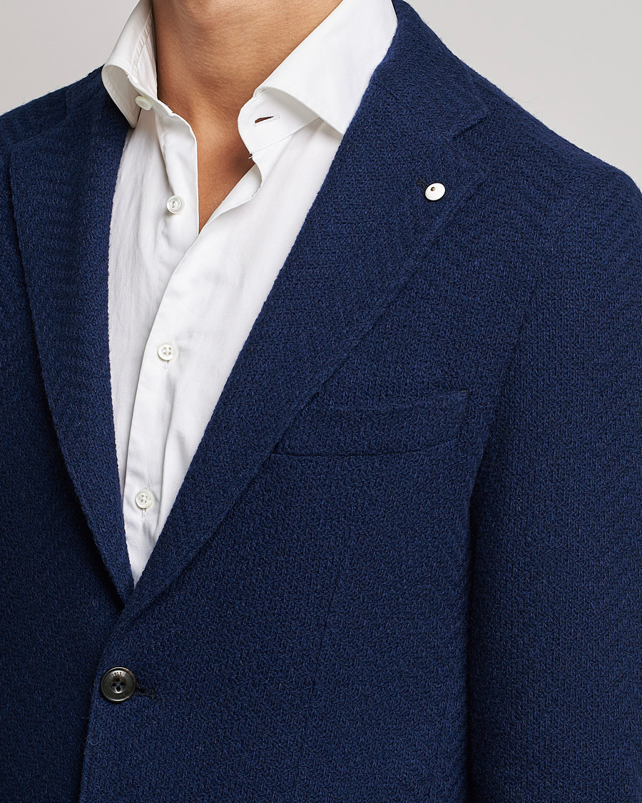 Mies | Pikkutakit | L.B.M. 1911 | Punto Knitted Wool Structure Blazer Navy