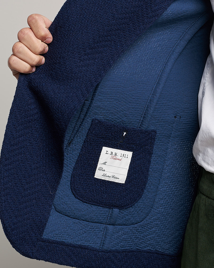 Mies | Pikkutakit | L.B.M. 1911 | Punto Knitted Wool Structure Blazer Navy