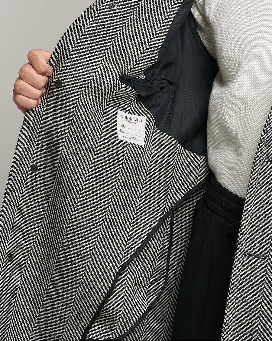Mies | Takit | L.B.M. 1911 | Herringbone Raglan Wool Coat Black/White