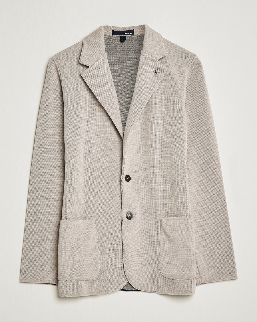 Mies | Pikkutakit | Lardini | Knitted Wool Blazer Beige