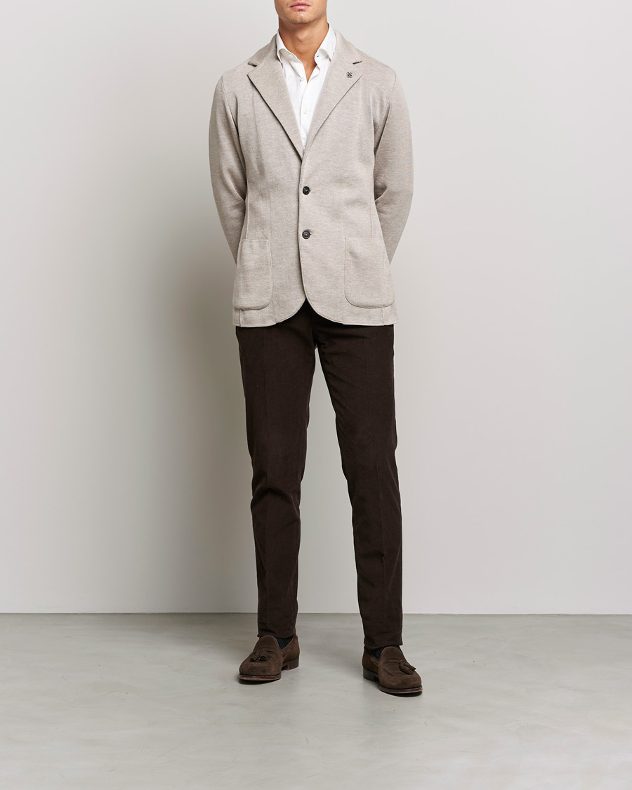 Mies | Pikkutakit | Lardini | Knitted Wool Blazer Beige