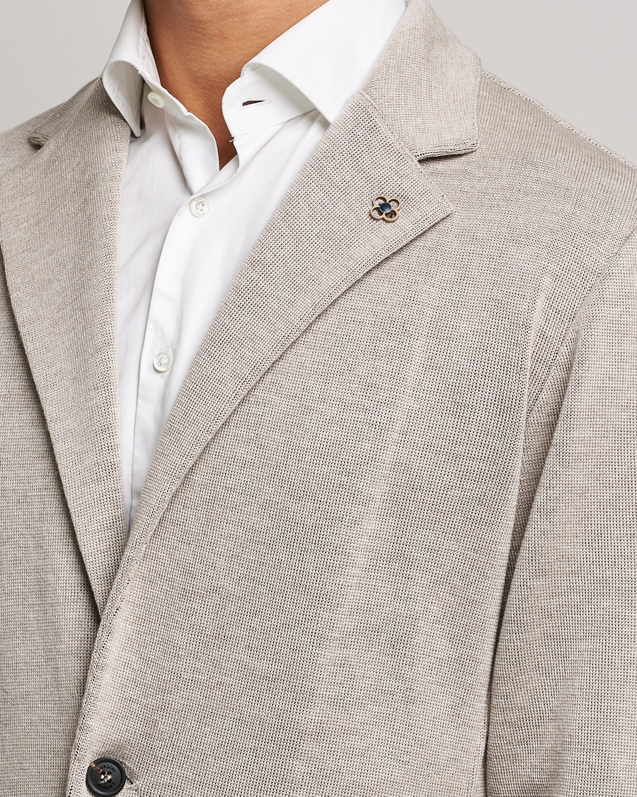 Mies | Pikkutakit | Lardini | Knitted Wool Blazer Beige