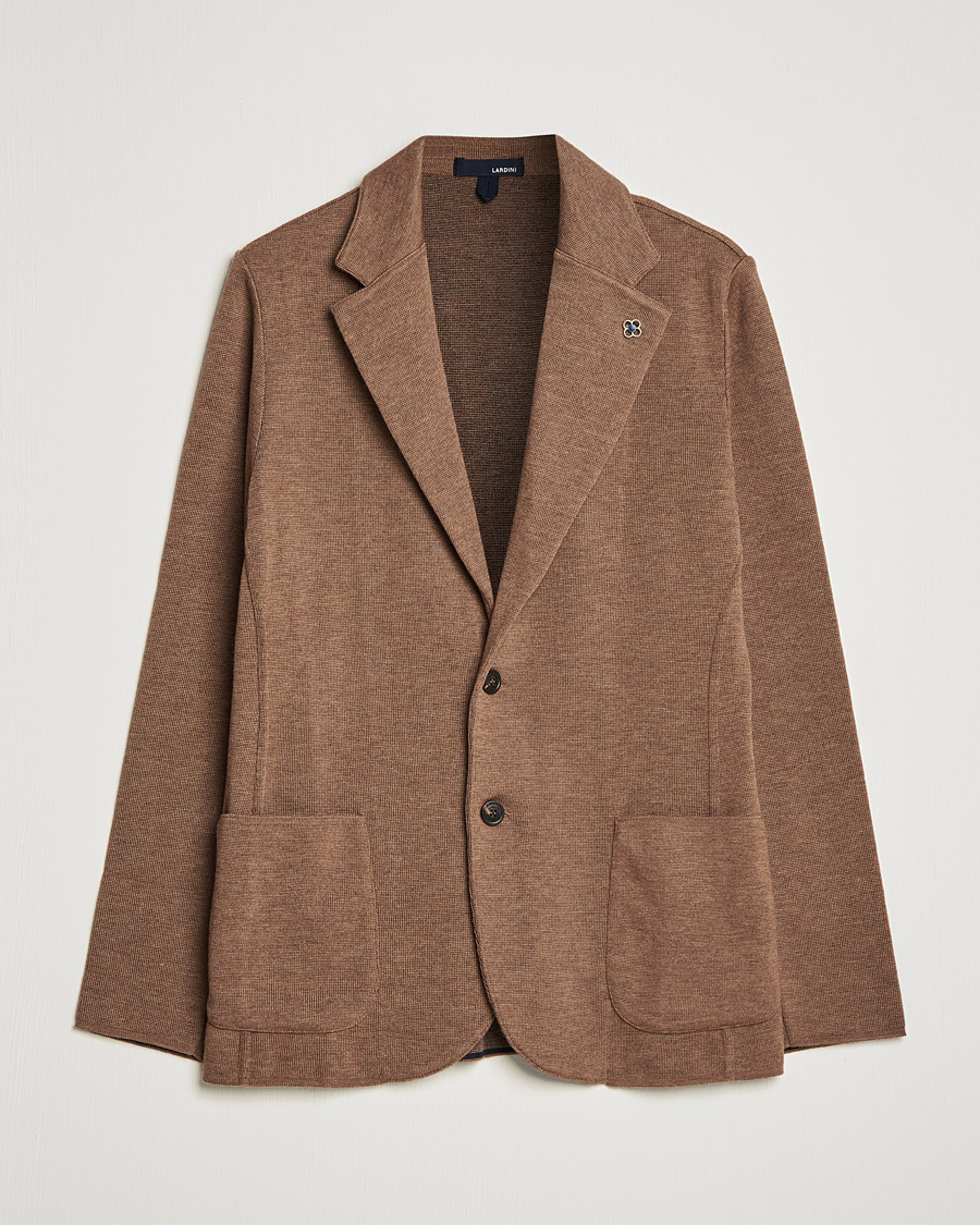 Mies | Pikkutakit | Lardini | Knitted Wool Blazer Light Brown