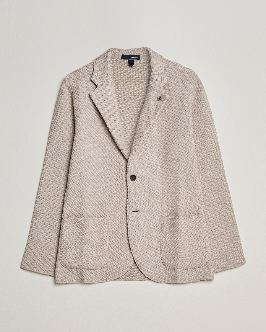 Mies | Pikkutakit | Lardini | Structured Knitted Wool Blazer Beige